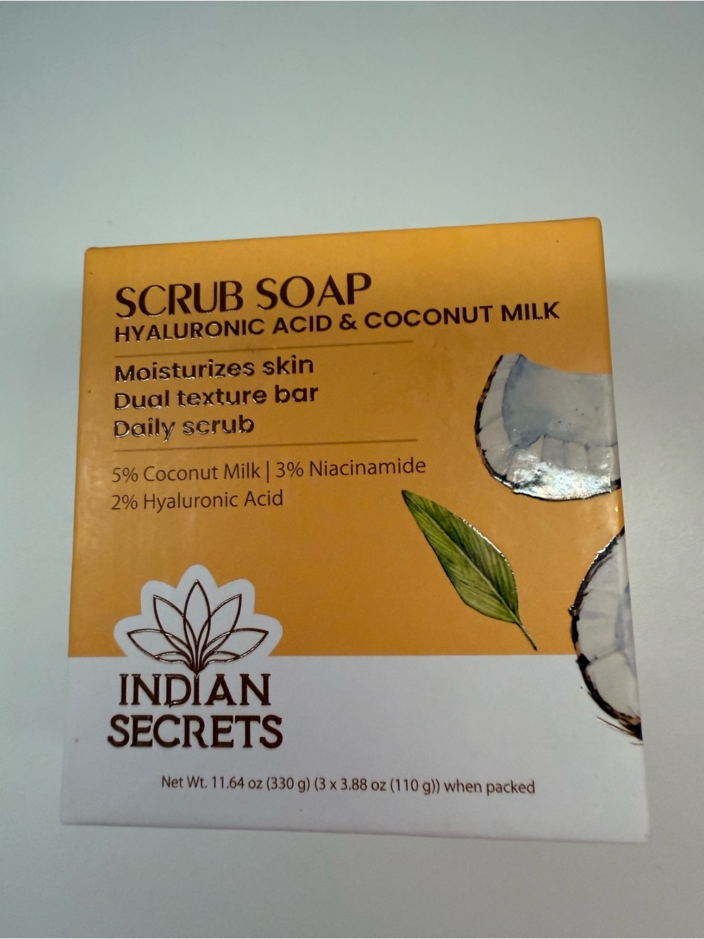 Hyaluronic Acid & Coconut Milk Scrub Soap — Yellow